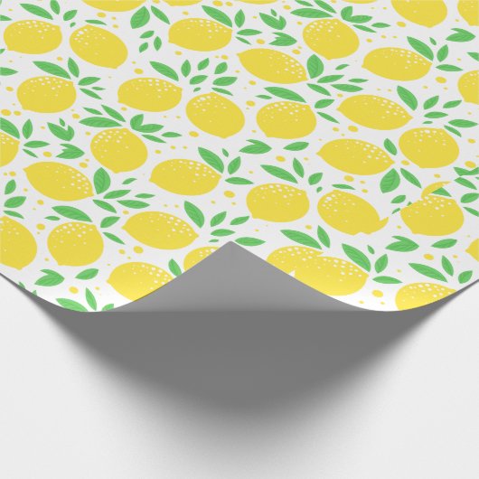 Lemon Citrus Fruit Orchard Theme Pattern Gift Cadeaupapier (Hoek)
