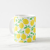 Lemon Citrus Fruit Orchard Yellow Pattern Koffiemok (Voorkant links)