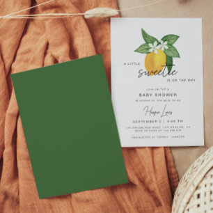 Lemon Citrus Fruit Summer Baby shower Invitation Kaart