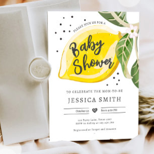 Lemon Citrus Greenery Summer Baby shower Kaart