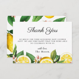 Lemon Citrus Hartelijk dank voor het zomerBaby sho Bedankkaart
