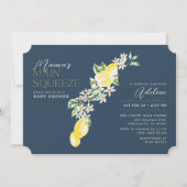 Lemon Citrus Mama's Main Squeeze Blue Baby shower Kaart (Voorkant)