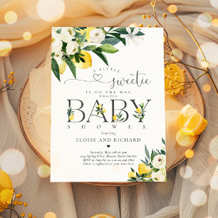 Lemon Citrus Mediterranean Botanical Baby shower Kaart