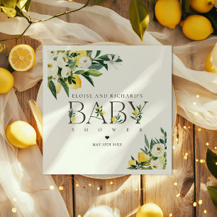 Lemon Citrus Mediterranean Botanical Baby shower Servet