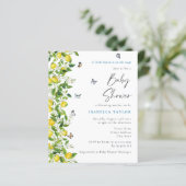 Lemon Citrus Modern Baby shower Invitation (Staand voorkant)