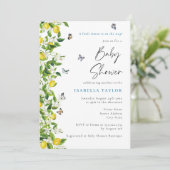 Lemon Citrus Modern Baby shower Kaart (Staand voorkant)