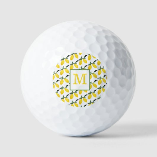 Lemon Citrus Monogram Golfballen (Voorkant)