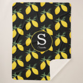 Lemon Citrus Monogram Sherpa Deken (Voorkant)