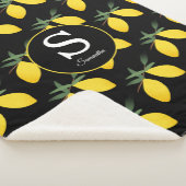 Lemon Citrus Monogram Sherpa Deken (3/4)