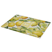 Lemon Citrus Pattern Monogram Snijplank (Hoek)