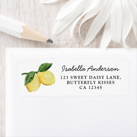 Lemon Citrus Return-adres Etiket (Insitu)