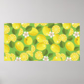 Lemon citrus seamless pattern background poster (Voorkant)