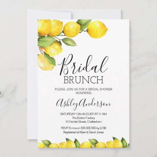 Lemon Citrus Threadal Shower Kaart (Voorkant)