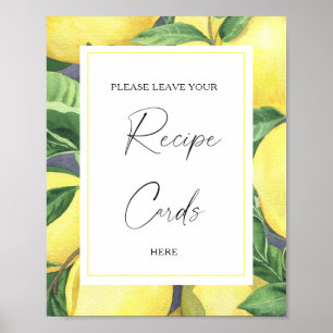 Lemon Citrus - Uw recept-kaart hier Poster