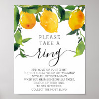 Lemon Citrus Vrijgezellenfeest Ring Game Poster