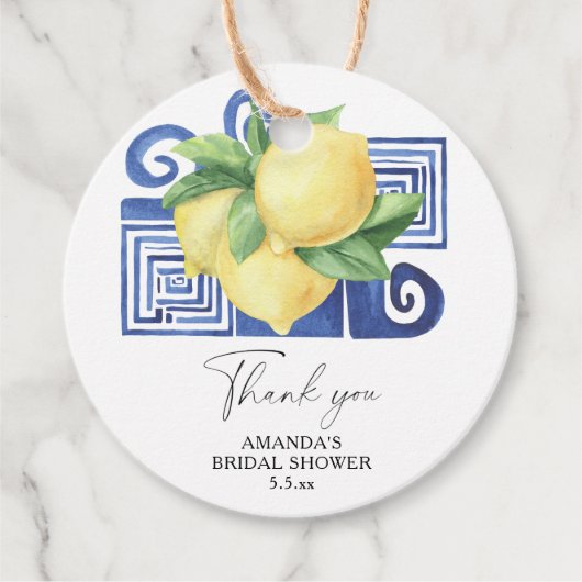 Lemon Citrus - Weddenschap Hartelijk dank Bedankjes Labels (Voorkant)
