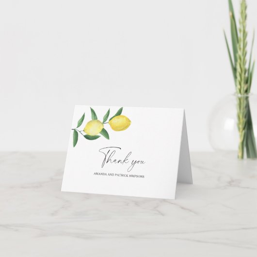 Lemon Citrus - Weddenschap Hartelijk dank Bedankkaart (Voorkant)