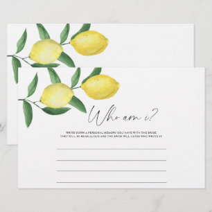 Lemon Citrus - Wie ben ik vrijgezellenfeest spel Briefpapier