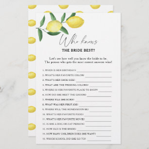 Lemon citrus - Wie kent het beste bruidespel