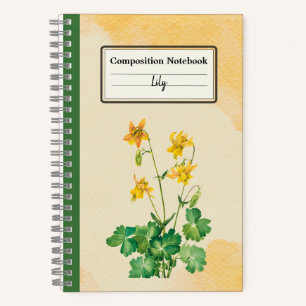 Lemon Columbine Bloem Gepersonaliseerde Compositie Notitieboek