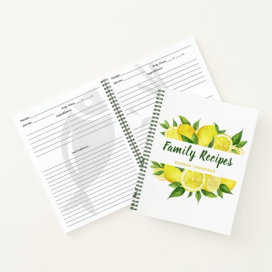 Lemon Cookbook dat favoriete familierecepten organ Notitieboek (Binnen)