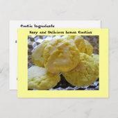 Lemon Cookie Recipe Briefkaart (Voorkant / Achterkant)