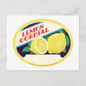 Lemon Cordial Etiket Briefkaart (Voorkant)