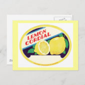 Lemon Cordial Etiket Briefkaart (Voorkant / Achterkant)