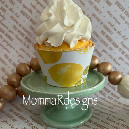 LEMON cupcake wrapper, met citroenthema cupcakes