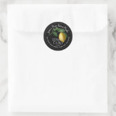 Lemon Curd Fruit Spread  Illustration Black Ronde Sticker (Tas)