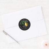 Lemon Curd Fruit Spread  Illustration Black Ronde Sticker (Envelop)
