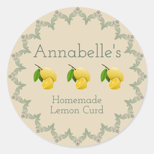 Lemon Curd Label (Voorkant)