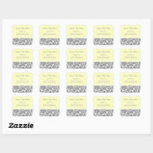 Lemon Damask Baby shower Favor Stickers (Vel)