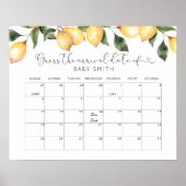 Lemon Devinez l'échéance Calendrier Date Poster (Devant)