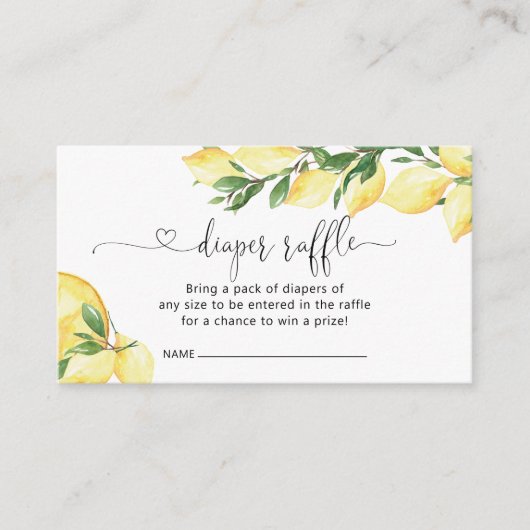 Lemon Diaper Raffle Enclosure Kaart (Voorkant)
