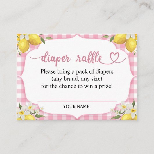Lemon Diaper Raffle Enclosure Kaart (Voorkant)