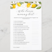 Lemon die mama het beste Baby shower spel kent (Voorkant)