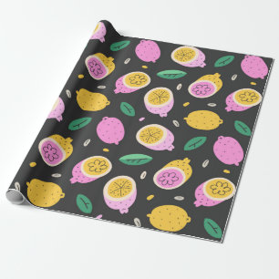 Lemon doedle-patroon, heldere, schattige citrusvru cadeaupapier