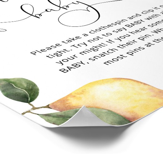 Lemon Dont dit bébé jeu de baby shower Poster (Coin)