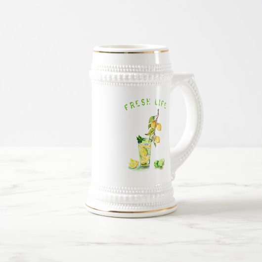 Lemon Drink Beer Stein - aangepaste tekst Bierpul (Voorkant rechts)