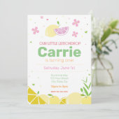 Lemon drop Birthday Party Invite Kaart (Staand voorkant)