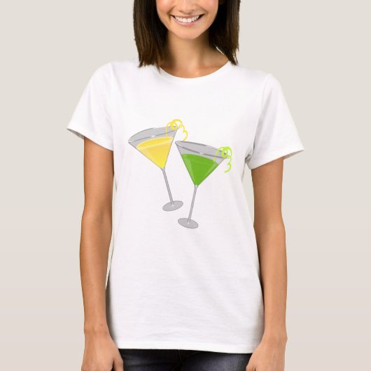 Lemon Drop en Green Apple Martini T-shirt (Voorkant)
