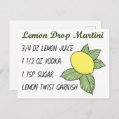 Lemon Drop Martini Briefkaart (Voorkant / Achterkant)