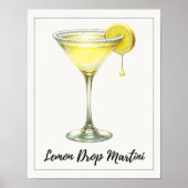 Lemon Drop Martini Fresh Citrus Cocktail Poster (Voorkant)