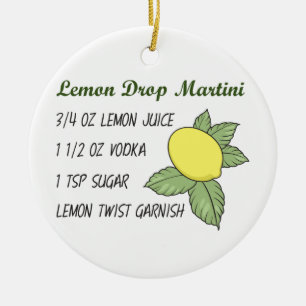 Lemon Drop Martini Keramisch Ornament