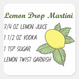 Lemon Drop Martini Vierkante Sticker