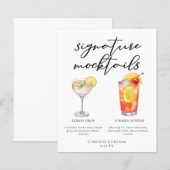 Lemon Drop Summer Sunrise Wedding Mocktails Menu (Devant / Derrière)
