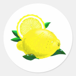 Lemon Drups Ronde Sticker