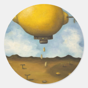 Lemon Drups Ronde Sticker