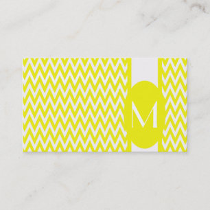 Lemon Elegant Chevron Monogram Visitekaartje